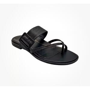 Vionic Julep Women's Shoes Black Supportive Buckle Leather Sandals Sz 10